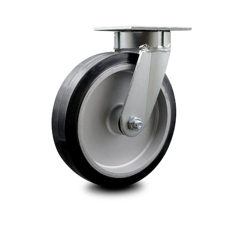 Service Caster 8 Inch Kingpinless Rubber on Aluminum Wheel Swivel Top Plate Caster SCC SCC-KP30S820-RAR